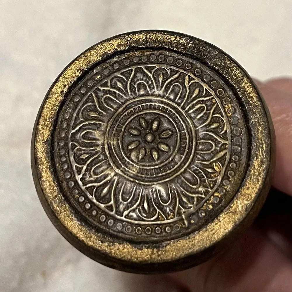 Pier 1 Knobs Bronze Color Cabinet Knobs Set of 7 Lightweight Wood Or Resin? 1.5